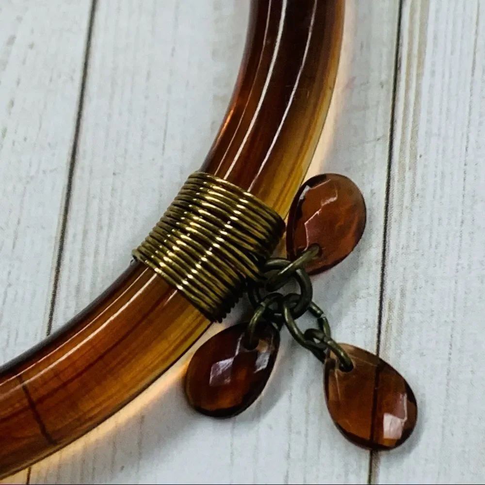Acrylic Wire Wrapped Rootbeer Bangle - Picture 2 of 2